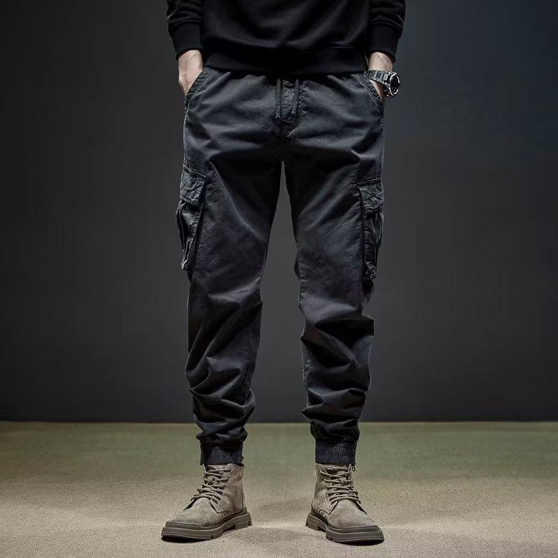 

Autumn New Men s Loose and Versatile Casual Pants Tied Feet Large Size Harlan Pants M серый