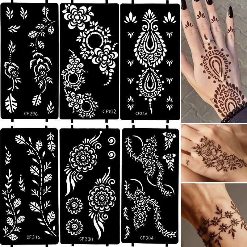 PET, Hollow Out Tattoo Template, Middle East India, Hannah Tattoo Sticker, Body Painting Template, Sticker Spray Painting, Body Painting Board