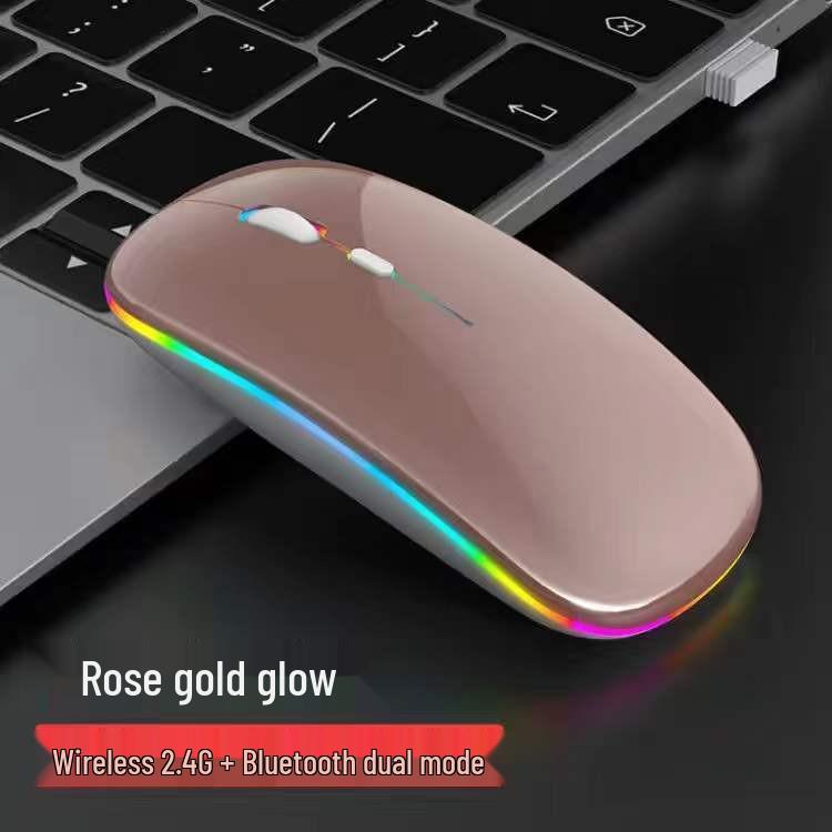 Kabellose Bluetooth-Maus mit leisem Klick und mehrfarbiger LED für Büro- und Laptop-Nutzung