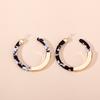 Elegant Geometric Black And White Patterned C-shaped Earrings For Trendy Street Style
