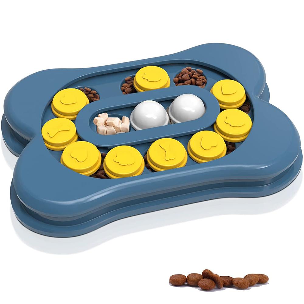 

Игрушки-головоломки для собак, медленная кормушка, интерактивный диспенсер для увеличения IQ щенка, нескользящая миска для медленного еды, обучающая игра для домашних кошек, собак синий