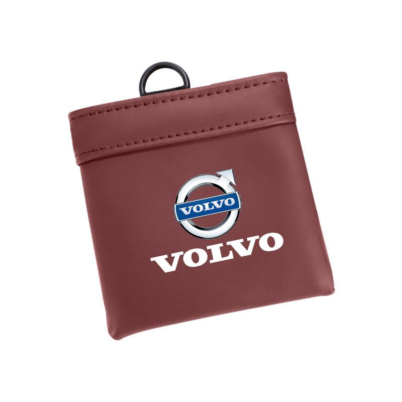 Fcvdz6 Car Key Bag Leather Mini Coin Purse Card Bag Storage Pouch For Volvo ES90 EC40 EX40 EM90 XC90 V90 V60 XC60 V40 S80 S60 S90 C40