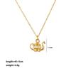 18K Gold-Plated Stainless Steel Opal Aladdin's Lamp Pendant Necklace for Women