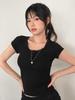 Cool Kitten Fitted Cotton Button Detail T-Shirt 3 Colors