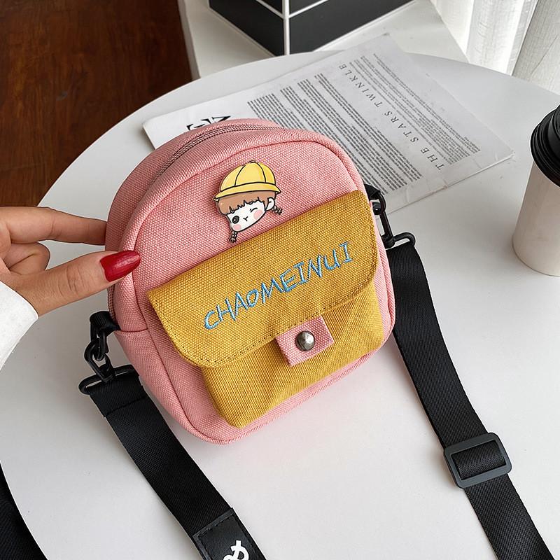 New Cute Girl Shoulder Bag Japanese Style Fashionable Canvas Bag Korean Version Colorful Small Size