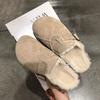 Fashion Comwarm Fur Lined Clogs for Women Men Winter Fuzzy Cork Slippers Fur Cork Mules Short Plush House Cork Shoes Winter Zuecos Mujer