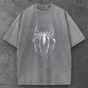 Herren Gothic Spinnen Grafik T-Shirt Grau Y2K Streetwear S-3XL