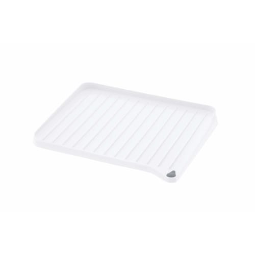 Richell Silicone Draining Tray, White, Shelly, 41 x 36.3 x 5.1 cm, Drainage Tray with Stop Valve, Large, Reversible, Antibacterial