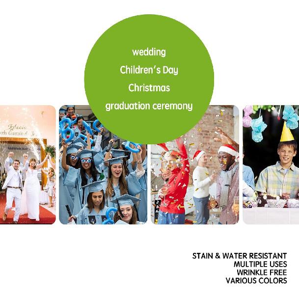 Cloth Disposable 6 Pack, 54 x 108 Inch Table Cloths, Party, Picnic, Wedding, Decorative Tablecloths, Rectangle, Plastic Cover, Leakproof & Sturdy