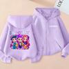 Reißverschluss Hoodie Cartoon Mädchen Mantel Mode Dünne Kleidung Lila Herbst Hoodie Jacke Kinder Anime Sweatshirt Geschenk