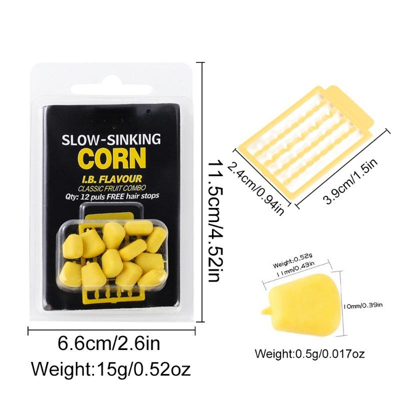 Euro Carp Fishing Corn Lure 8pcs 12pcs Imitation Corn Slow Sinking Fishing Bait with Stopper
