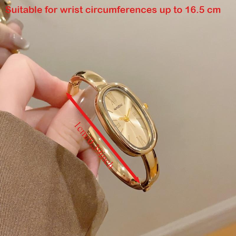 High-end Women's Roman Scale Quartz Watch Simple Gold Bracelet Ladies Watches Oval Dial Wristwatches Clock Dress Montre Femme