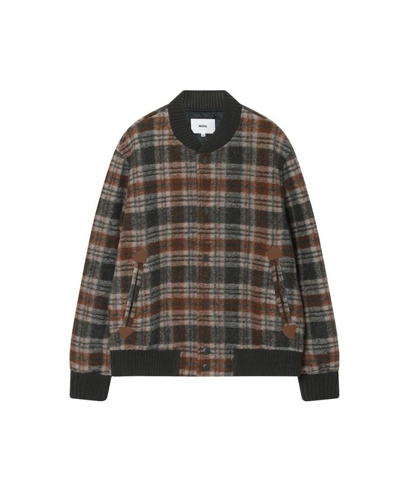 Notig Wool Check Pattern Blouson Khaki_Olw1Jpfi112Kk