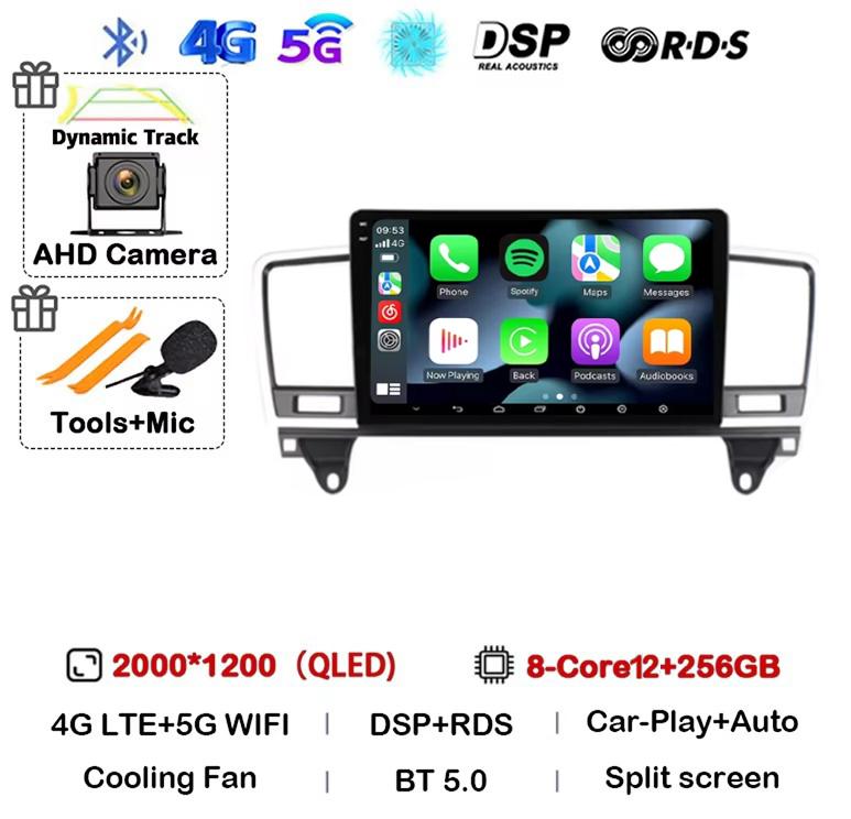 Android 14 Carplay Auto Car Radio For Mercedes-Benz M-Class M Class W166 ML 2011 2012 2013 2014 2015 GPS Multimedia Video Player