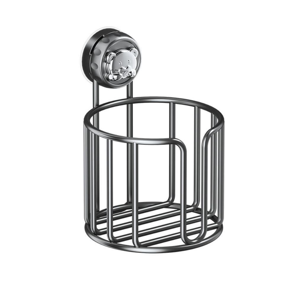 

Punch-free Toilet Paper Holder Wall Mounted Tissue Storage Rack Apartment