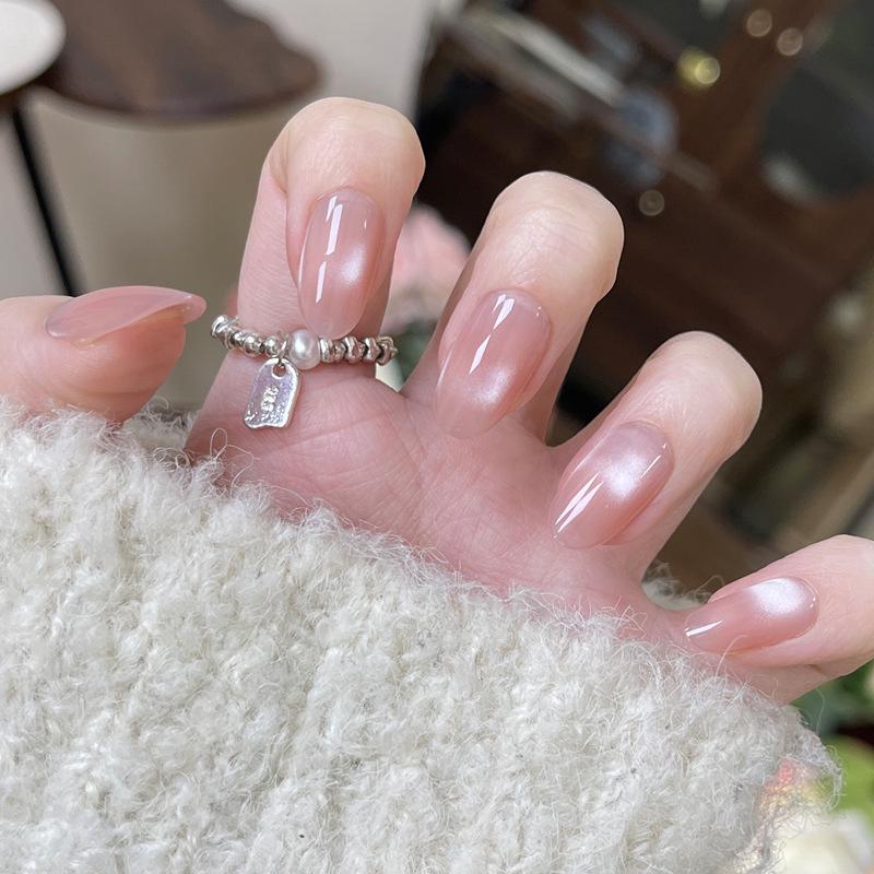 Trendy Cat Eye Handmade Press-On Nail Tips: Pure, Sexy, and Simple Design