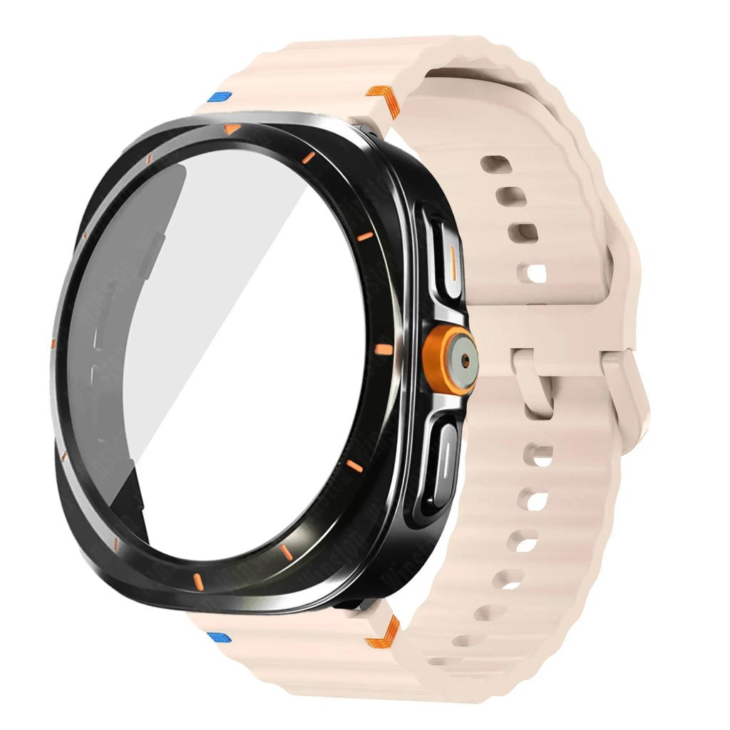 Change To Ultra Case+Band for Samsung Galaxy Watch Ultra Upgrade To Galaxy Watch 7 6 40mm 44mm Tempered Glass Screen Protector