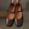 Casual Women's Low Heels Mary Jane Shoes Fashion Comfortable Straps Black Brown Walking Party Loafers Shoes Ladies 2024 Spring