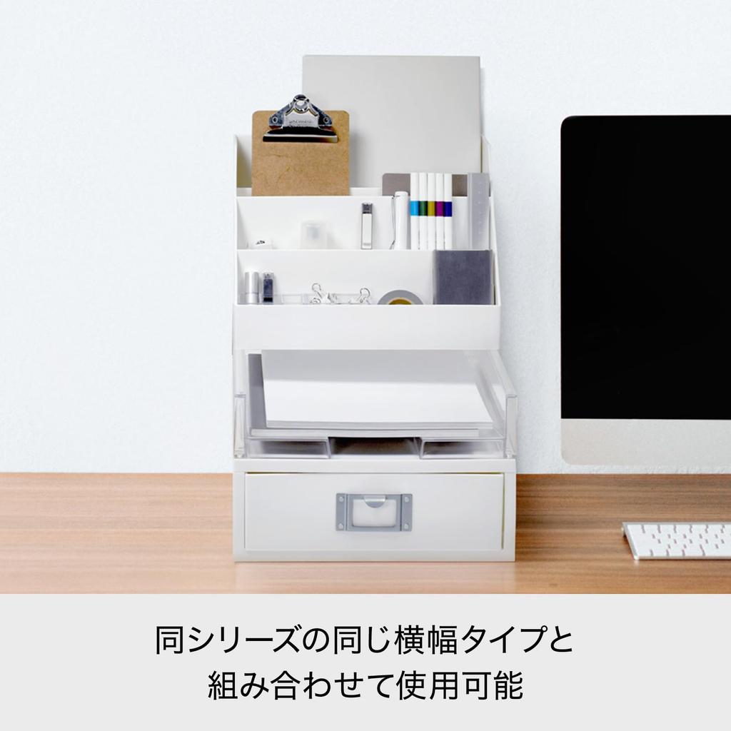 Slim Desktop All 26cm W X D X Made In Desktop Storage Holds and Over 10 Million Units Like-it MX-02 Organizer, Stand, Gray, Approx. 18.5cm 18.2cm H,