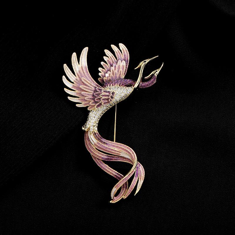 

Брошь в китайском стиле, ретро, эмаль, феникс, женская, высококлассная, темпераментная, аксессуары для костюма, булавка, кардиган, свитер, декоративная корсажная брошь