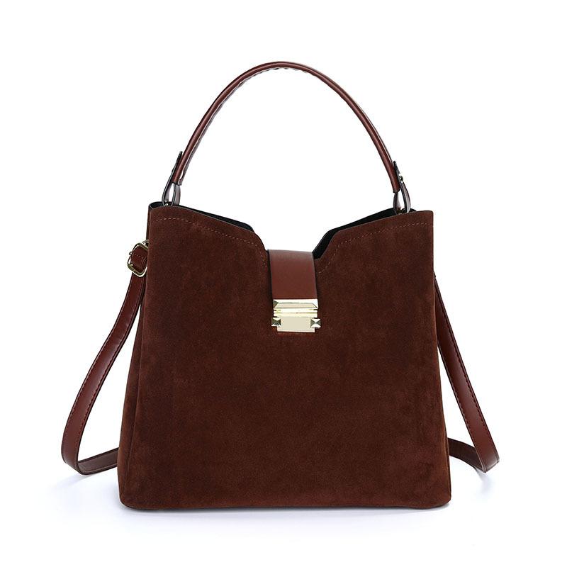 Женская сумка Простая и популярная Женская наплечная диагональная переносная сумка-ведро светло-коричневого