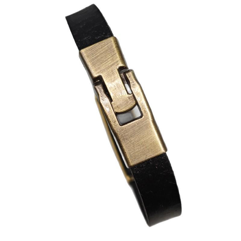 Vintage Men's Cowhide Bracelet: 'Love is Key' Fashion Design with Clasp