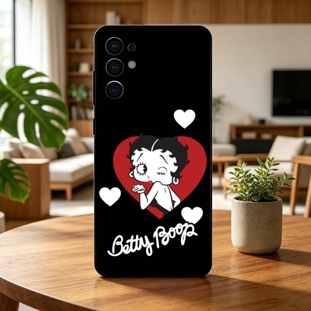 Classic Character B-Bettys Boops Gift Phone Case For Samsung S25,S24,S21,S22,S23,S30,Ultra,S20,Plus,Fe,Soft Silicone Black Cover