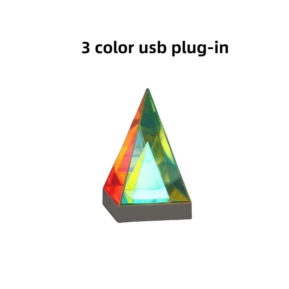 USB-wiederaufladbare LED-Pyramidenwürfel-Nachtlicht Mischfarbenwürfel Dekorative Tischlampe Nachttischlampe