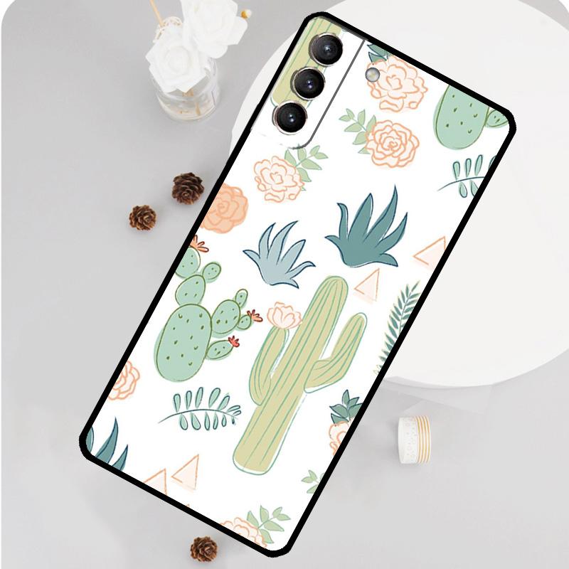 Cactus Pattern Case For Samsung Galaxy S22 S23 Ultra Note 20 Note 10 Plus S9 S10 S20 S21 S23 FE Back Cover