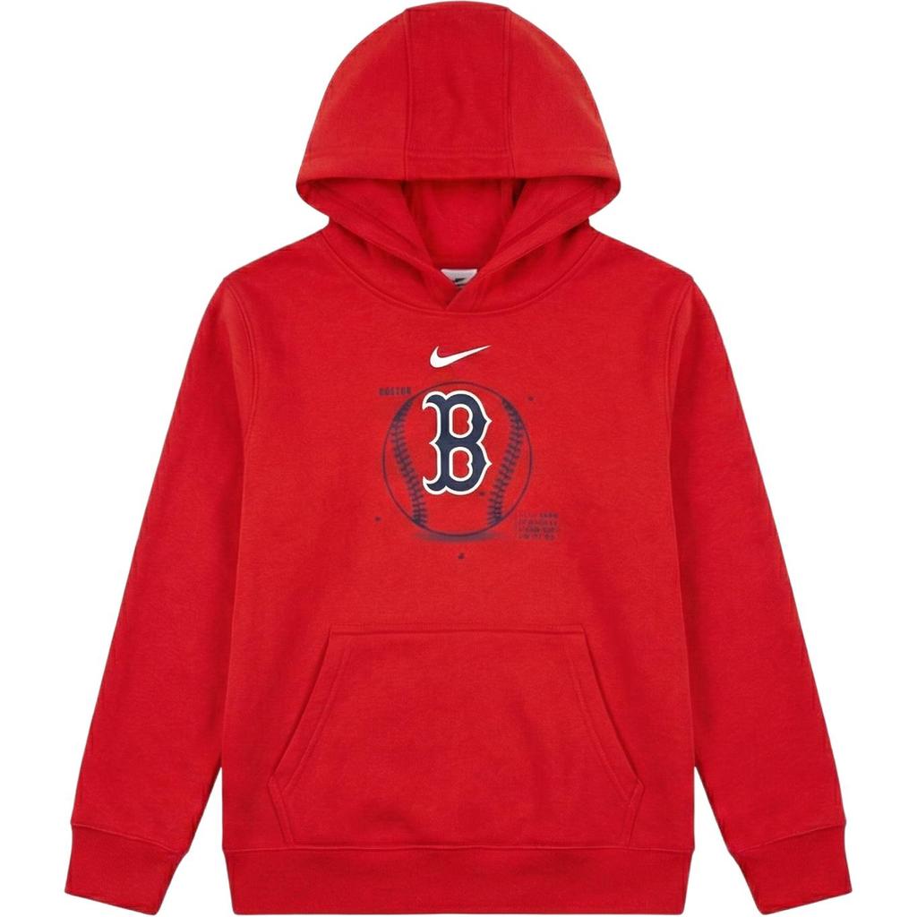 Nike x MLB Sweatshirt Boston Red Sox, Stylish Versatile Sports Comfortable Hooded Pullover Long Sleeved Fleece Lined 3Z3B3SBGA-BOS