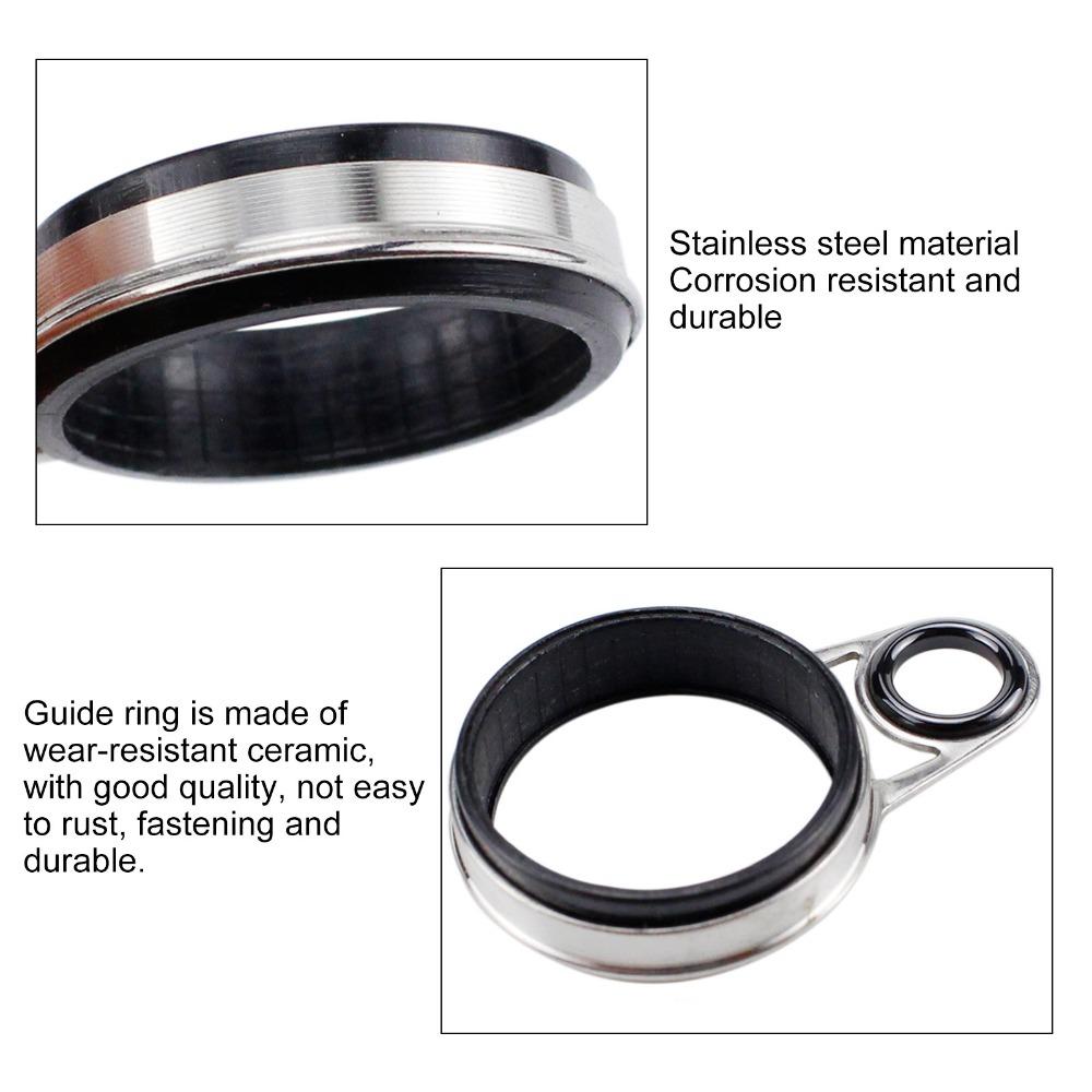 33PCS Multiple Sizes Fishing Rod Guides with Ceramic Loop Raft Line Ring  Fishing Rod Repairing