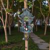 Halloween Cuckoo Clock Decoration Spooky Wall Clock Figurine Skeleton Pumpkin Wall Sculpture for Home Living Room Bedroom Decor