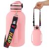 Składana Butelka na Wodę 2L/64oz Sportowa Składana Butelka na Wodę z Paskiem Uchwytem Silikonowa Butelka na Wodę ze Słomką