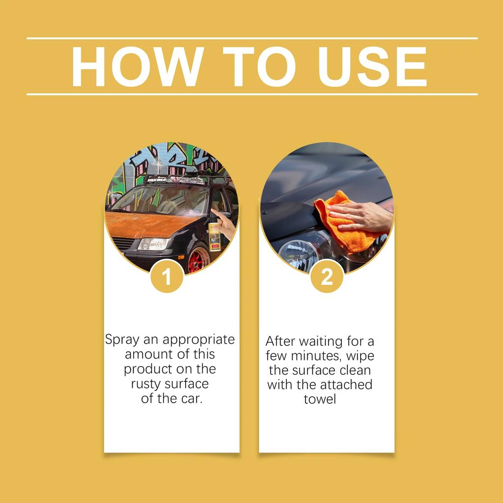 QC19 Derusting Spray Car Rust Removal Spray Rust Preventive Agent Metal Iron Powder Stain Remover Metal Product Maintenance  Age