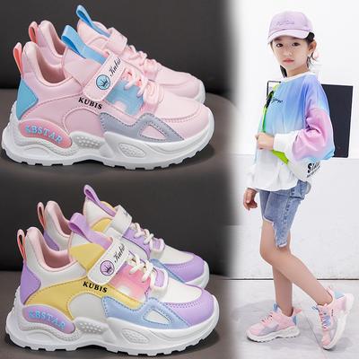 Girls Sports Shoes Leather Autumn and Winter Children's Running Shoes Soft Soled Girls Casual Shoes