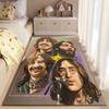 Rock Band Area Rug, The Beatles Four Members Colored Pencil Portrait Microphone Print, Music Lover Room Decor, Non-Slip Mat