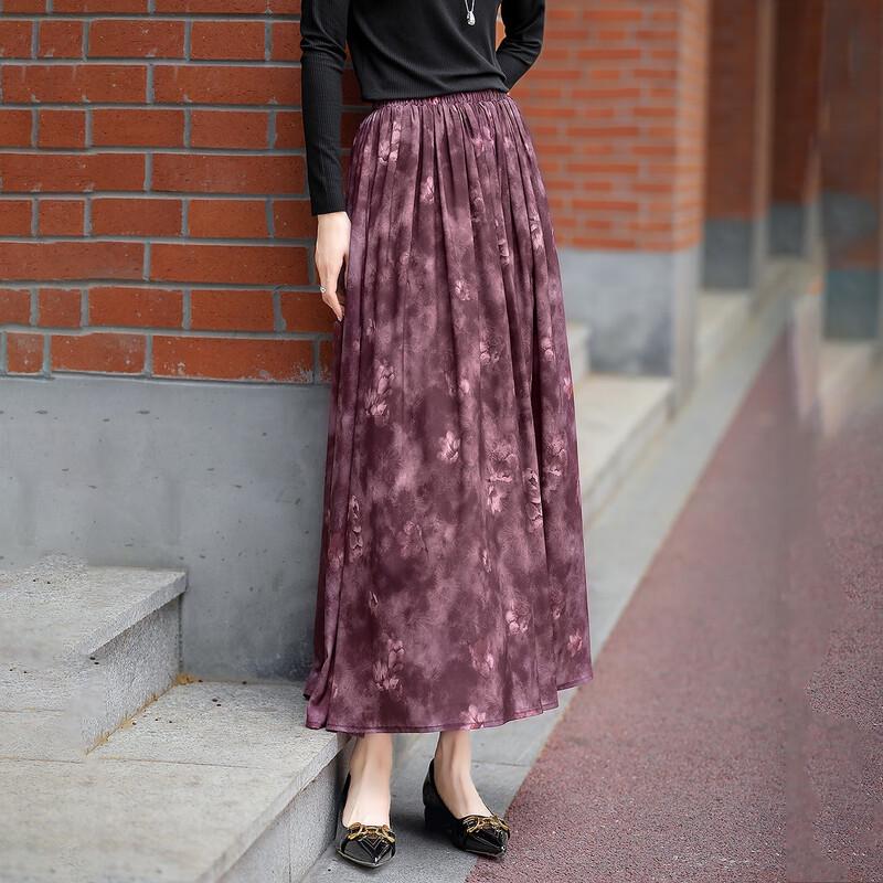 Demana Retro Garden Floral Pleated Midi Skirt