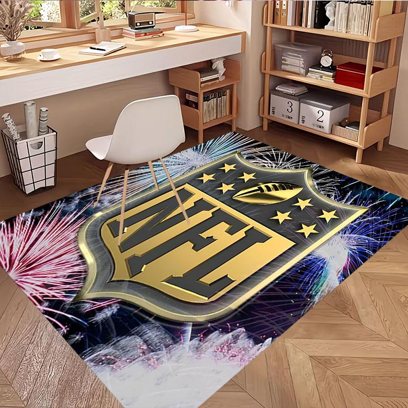 NFL Print Rug, Washable Floor Carpet, For Entryway Dorm Laundry Room Office Study, Home Decor Birthday Christmas Gift