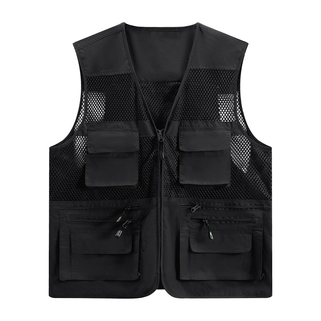YOUTHUP Fishing Vest with Detachable Multifunctional for Outdoor and Plus Summer Men's Mesh, Back, Work, Activities, Fishing, Photography,