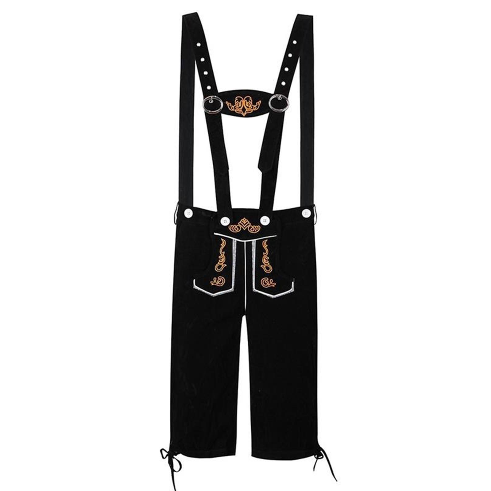 

Костюмы для пивного фестиваля Баварские мужские костюмы для выступлений Комбинезоны с цветочным принтом L чёрный