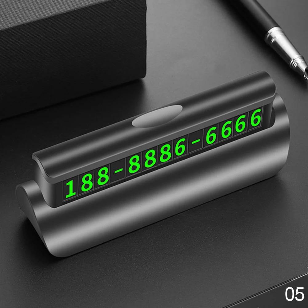 Hidden Luminous Car Phone Number Plate Car Sticker Night Light Phone Number Push Pull Parking Card Temporary Parking Card