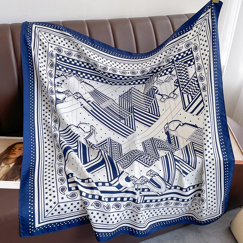 Spring and Autumn Europe and America Scarf Large Square Scarf Fashionable Decorative Scarf Outer Shawl Scarf Scarf Women