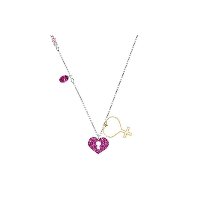 Swarovski MINE Vibrant Youth Heart Shape Pendant Imitation Crystal Necklace Women s White Gold Plated 5409469