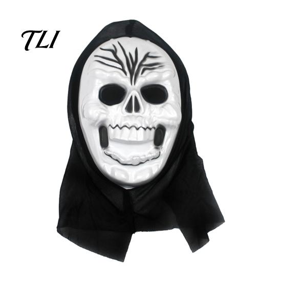 Halloween Horror Fotoshoot Prop Geest Volledig Gezicht Masker, Schreeuwend Masker met Realistisch Schedel Kap met Tanden, Eng Kostuum Accessoire voor Cosplay