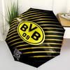Borussia Dortmund Print Automatic Umbrella, 8 Rib Iron Frame, Plastic Handle, Suitable for Outdoor Travel &Daily , Ideal Gift