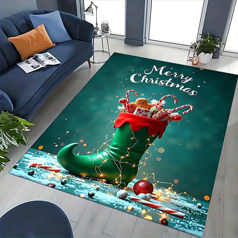 Christmas Elf Chair Mat - Anime Cartoon Design, Non-Slip Carpet for Office, Home Decor, Living Room, Bedroom, Gaming Room & Dormitory.R009