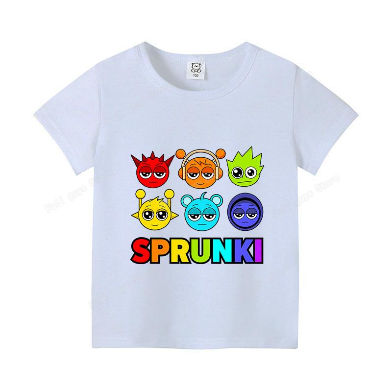 

Футболки Sprunki для дітей Мультяшна Орен Венда Одяг для вулиці Короткий рукав Літо Милий Хлопчик Дівчинка Базовий топ Смішні подарунки на день народження 130