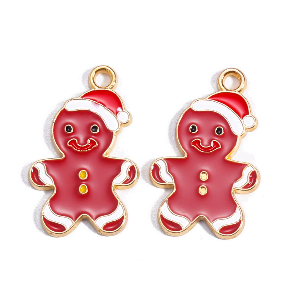 Enamel Christmas Charms Christmas Elk Gift Snowman Santa Claus Pendant for Diy Necklace Earring Jewelry Making Accessories