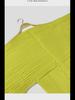 Women's Solid Color V-Neck Loose Pleated Mid-Length Dress for Spring 2025