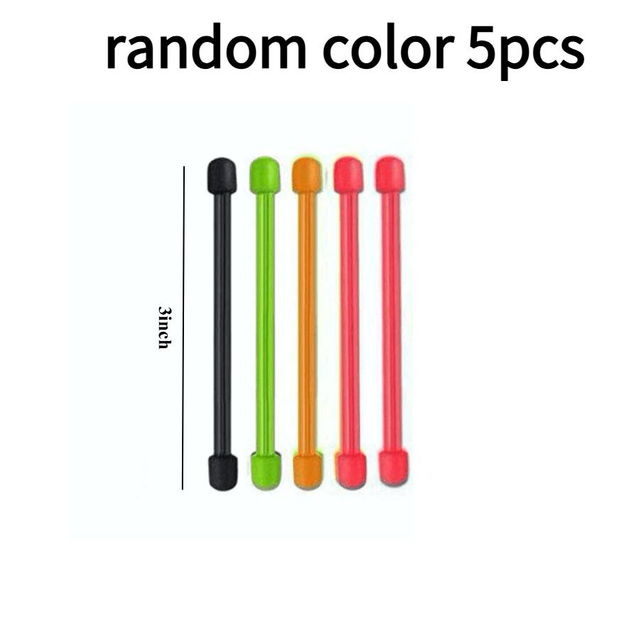 5pcs Reusable Silicone Cable Ties-Elastic Cord Management Holders with 3/6/8Inch Adjustable Straps,Cable Organizer,random Color